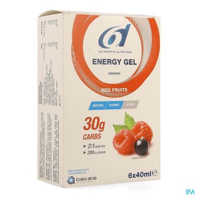 6d Sixd Energy Gel Red Fruits 6x40ml