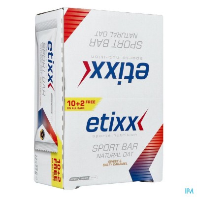 ETIXX NATURAL OAT BAR SWEET&SALTY CARAMEL 12X55G