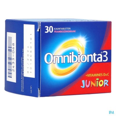 OMNIBIONTA-3 JUNIOR FRAMBOOS KAUWTABLETTEN 30